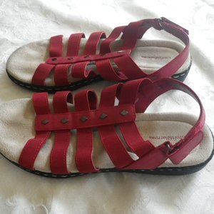 Sandals, Croft and Barrow, size 8, red, very lightly used